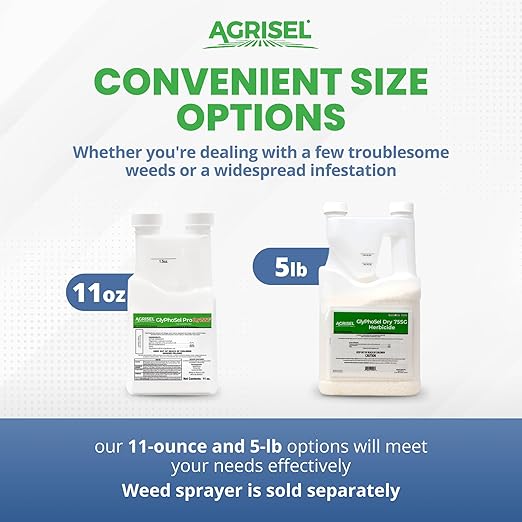GlyPhoSel Pro Dry75 Non-Selective Herbicide - Kills All Vegetation Including Weeds and Lawn grass, Pet Safe, 3-Pack of Disposable Gloves Included, 11 Ounces