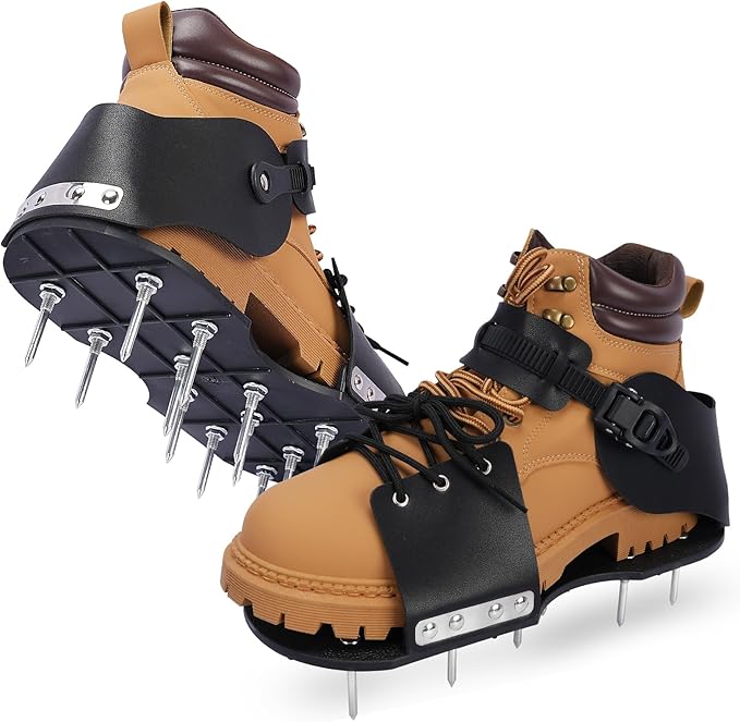 HFH Lawn Aerator Shoes for Grass,Aeration Shoes for Lawn,Spike Shoes for Lawn Aerating (Shoelace)