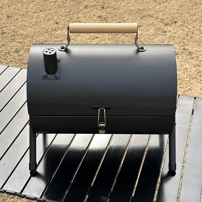 Barrel Charcoal Grill Large Charcoal Grills with Side Shelf Outdoor BBQ Grill Perfect for Backyard Camping Patio Parties and Picnics