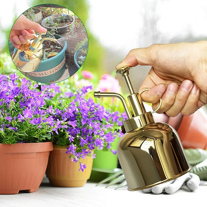 Plant Mister Spray Bottle Stainless Steel Plant Sprayer, Small Watering can Plant Spray Bottle Modern Gardening Tools for Indoor Potted Plants Watering and Spraying
