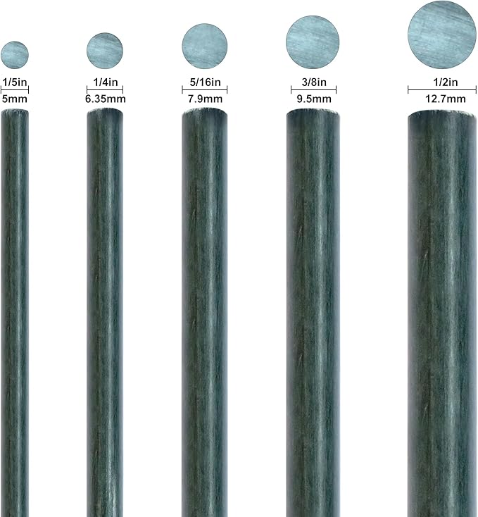 1/4'' X 72'', Garden Stakes, Plant Stakes, Never Rust/Rot, Better Than Wood Stakes and Bamboo Stakes, Dark Green(20)