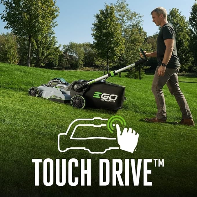 EGO Power+ LM2132SP-2 21-Inch 56-Volt Select Cut Self-Propelled Lawn Mower with Touch Drive, (2) 4.0Ah Batteries and 550W Rapid Charger Included