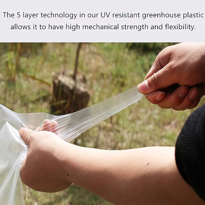 Greenhouse Plastic Sheeting 12x50 ft, 6 mil Thickness Replacement Cover, UV Resistant
