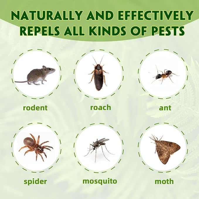 Natural Peppermint Mice Repellent - Effective Mouse Deterrent for Home, Car, Garage, and Garden - Safe, Eco-Friendly, Long-Lasting Protection,40 Pack