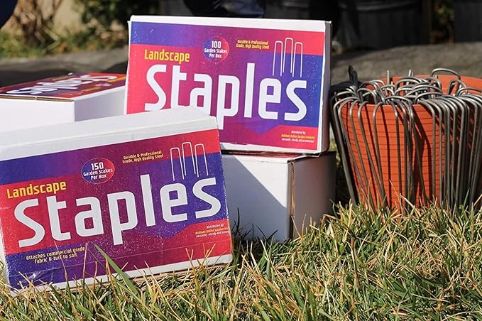 Ashman Galvanized Garden Stakes Landscape Staples and Fence Stake (50 Garden Staples - Heavy Duty & Anti Rust Galvanized)