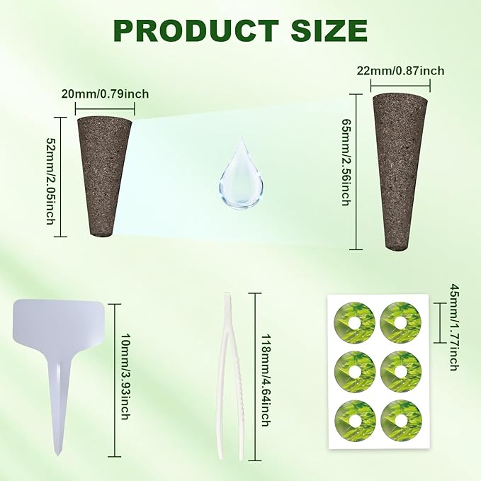 215 Pack Hydroponic Pods Supplies for Aerogarden Pods, Grow Sponges for Hydroponics, Seed Pods Kit with 100 Grow Sponges, 102 Pod Labels,12 Plant Labels, 1 Tweezer for Hydroponic Indoor Garden System