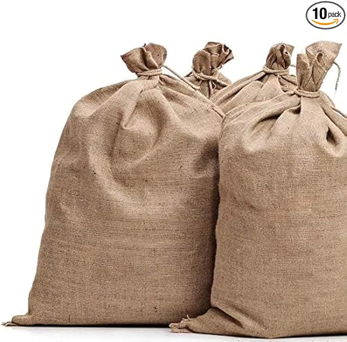 Sandbaggy Burlap Bags for Vegetables & Gardening, 22" X 36"- Burlap Sacks Perfect for Kids - Plant Covers - Holds Up to 50lbs - Food Grade (Pack of 10)