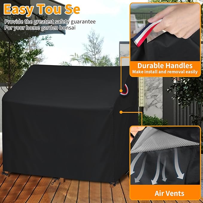 Potting Bench Cover for Outdoor Potting Bench Table UV Resistant Waterproof Outdoor Garden Potting Bench Table Cover 47"x20"x47"Windproof Outside Potting Bench Table Covers (Black)