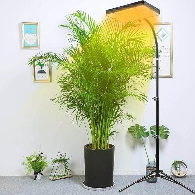 Tall Bonsai Tree Grow Light with Stand, 25 Watt Standing Plant Growing Lamps for Large Houseplants, Adjustable 12"-48" Tripod Stand Grow Light, Daisy Chain Function, On/Off Switch