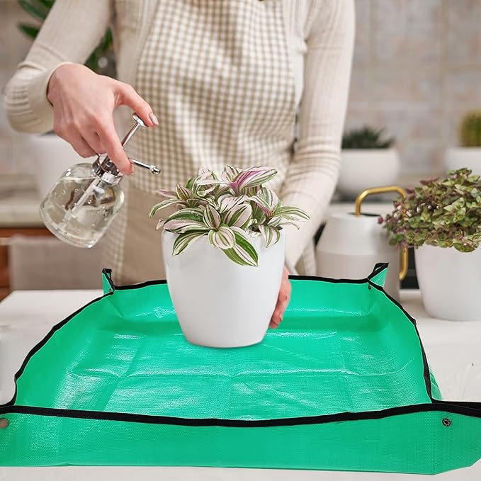 Potting Mat for Indoor Plant Transplanting, 29.5" X29.5" Waterproof Repotting Mat, Foldable Soil Change Mat Gardening Planting Mat - Gifts for Plant Lovers