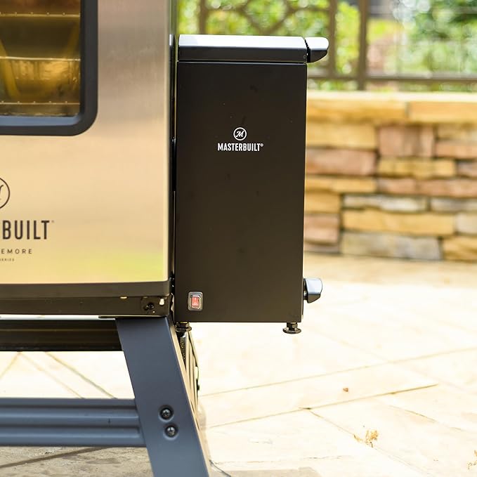Masterbuilt® Slow and Cold Smoker Accessory Attachment With Removable Ash Tray for Masterbuilt Vertical BBQ Smokers in Black, 10" x 10" x 18", Model MB20100112