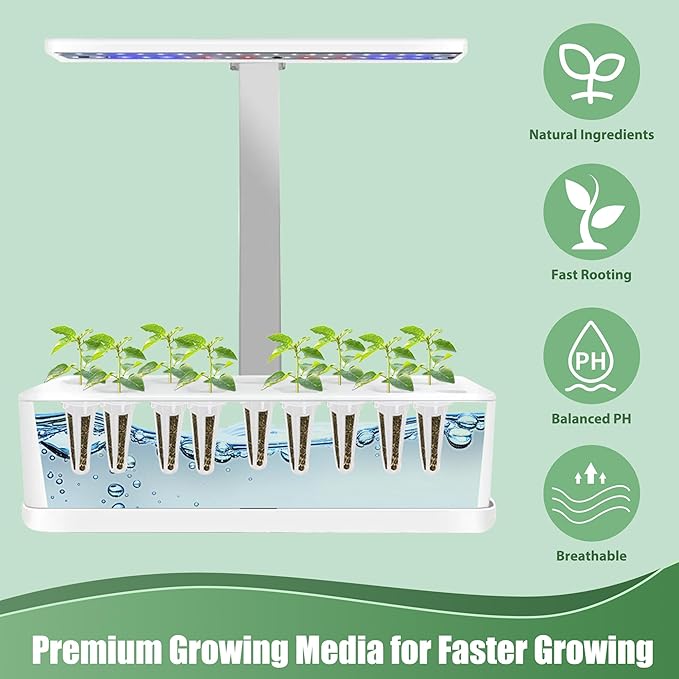 Cherry Tomato Seed Pods Kit for Hydroponics, 12 Pods Grow Anything Kit for Indoor Hydroponics Growing System, Hydroponics Supplies with 12 Grow Sponges, 12 Plant Baskets, 12 Pod Domes and Labels