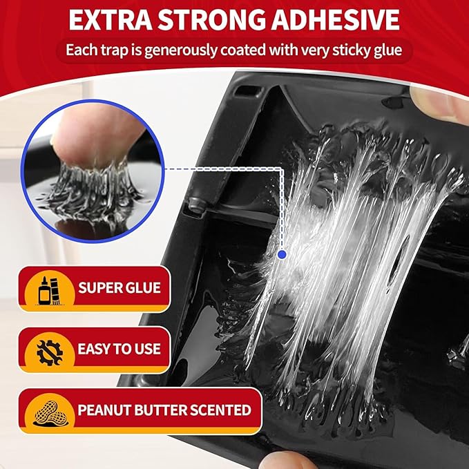 LULUCATCH Mouse & Insect Glue Traps, 48 Pack Adhesive Glue Traps, Pre-Baited Heavy Duty Non-Toxic Bulk Mouse Traps Indoor for Small Mice, Insects, Rodent, Bug, Easy to Use Pet Safe