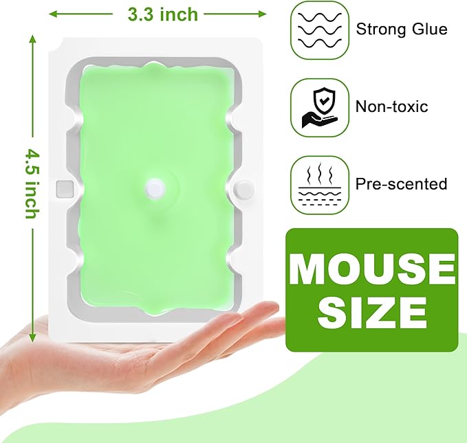 Qualirey 12 Pack Mouse Glue Trap, Super Sticky Traps Mouse Size for Mice and Rats, Pre-Scented, Non Toxic Mice Glue Boards, Rodent Sticky Pads Indoor for Home, Easy to Use, Pet Safe Pest Control