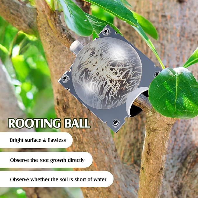 20 Pcs Air Layering Propagation Kit Reusable Half Black Half Transparent Grafting Ball Air Layering Pods Propagation Box Plant Rooting Grafting Box for Plants, Large