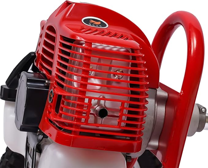 49CC 2-Stroke Gas Powered Hand Push Lawn Mower, Gasoline Lawn Mower Walk-Behind Push Grass Trimmer Brush Cutter Push Mower Weeding Machine w/Single-Cylinder Air-Cooled for Home Garden Yard 7000r/min