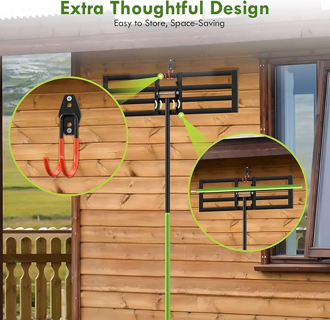 Seeutek Lawn Leveling Rake, 35” x 10” Lawn Leveler with 6.5FT Durable Handle Rakes for Lawns, 0-180° Adjustable Ground Leveler Tool for Yard, Level Soil Sand Dirt Surfaces