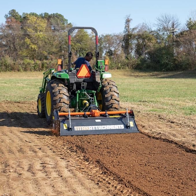 Titan Attachments 3 Point 48" Rotary Tiller Attachment Fits Cat 1 Tractors, Charcoal Finish, Single Speed PTO Driven Cultivator with a 540 RPM Gearbox, Replaceable L-Shaped Tines Work 5" Deep