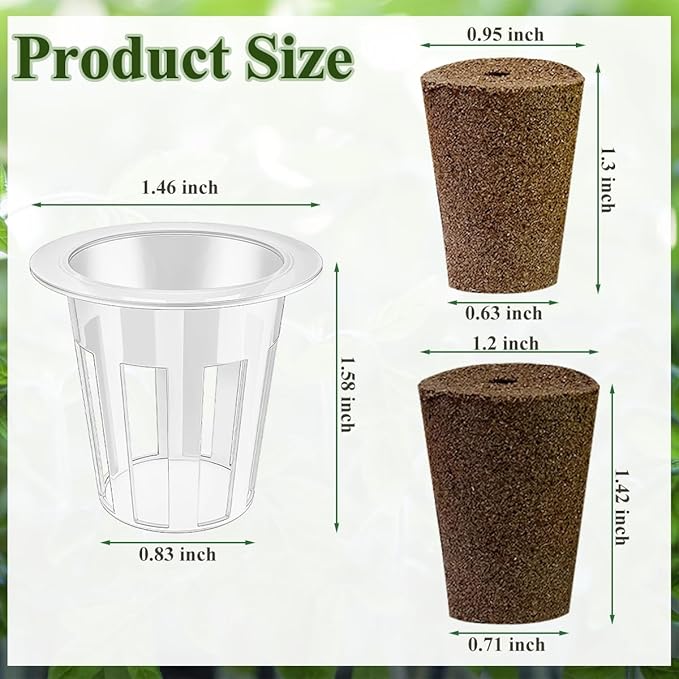 40 Pcs Hydroponic Seeds Grow Sponges Pods Kit,Indoor Hydroponics Growing System Root Plant Basket,Hydroponic Pods Cups Pot and Grow Sponges for Garden Indoor Herb Hydroponic Growing System
