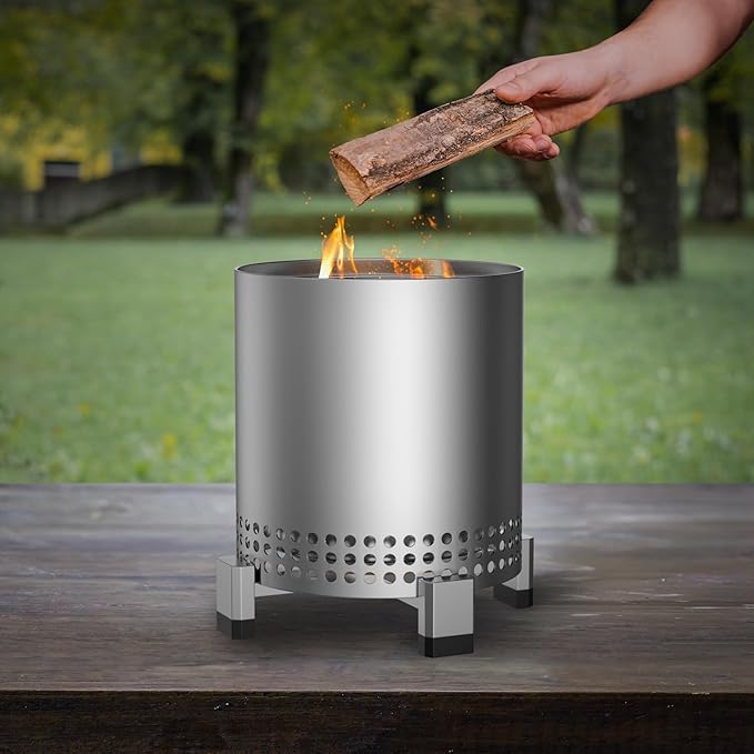 KEESHA 2PCS Pellet Adapter for Solo Stove Lite Fire Pit Dual Fuel Wood and Pellet Converter Prevents Pellet Dropping, Extends Burn Time Stainless Steel, 2mm Thickness (Dia:3.66 in)