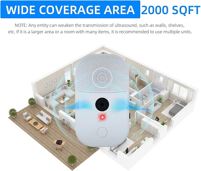 Upgraded Ultrasonic Bat Repellent Deterrent Devices for Attic, 2Pack Bat Repellent for Indoor Use, Plug in Bat Deterrent System Bats Keep Away for Home, Friendly to Human & Pets