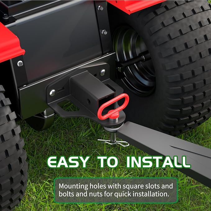 Zero Turn Lawn Mower Hitch with 2" Receiver,6mm Thicker Heavy Duty Steel Trailer Receivers Hitch, Compatible with Many Models Lawn Mower, Tractor, Trailer, Golf Cart Etc.