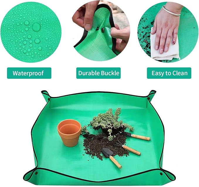 Extra Large Potting Mat Transplanting, 39.4" X39.4" Waterproof Succulent Repotting Mat for Indoor Mat, Foldable Soil Change Planting Mat - Gardening Gifts for Women