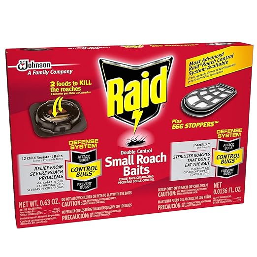 Raid Double Control Small Roach Baits Plus Egg Stopper 0.63 Ounce (Pack of 10)