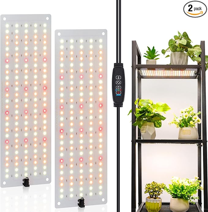 LBW Plant Grow Light, Full Spectrum Plant Light for Indoor Growing, 270 LEDs Growing Lamp with Auto On/Off Timer 4/8/12H, 3 Lighting Modes, 10 Dimmable Levels, 2 Pack