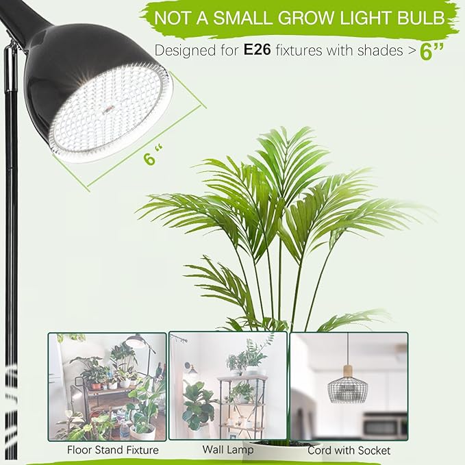 30W LED Grow Light Bulbs Full Spectrum, 3500 Lumen Plant Light Bulb, 320W Equivalent Plant Grow Light Bulb, Grow Bulb E26 Base, Grow Light for Indoor Plants, Pack of 1