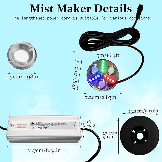 Ultrasonic Fogger 3 Head Ultrasonic Mist Maker,1500ml/H,80W Mist Maker Fogger,3 Head Ultrasonic Fogger Mist Maker,3 Head Ultrasonic Mist Maker fogger Ultrasonic Mister Fogger 3 Head Fogger