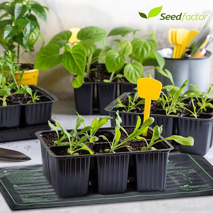 MET Certified Seedling Heat Mat, Seedfactor Adjustable Temperature Waterproof Durable Germination Station Heat Mat, Warm Hydroponic Heating Pad for Indoor Home Gardening Seed Starter