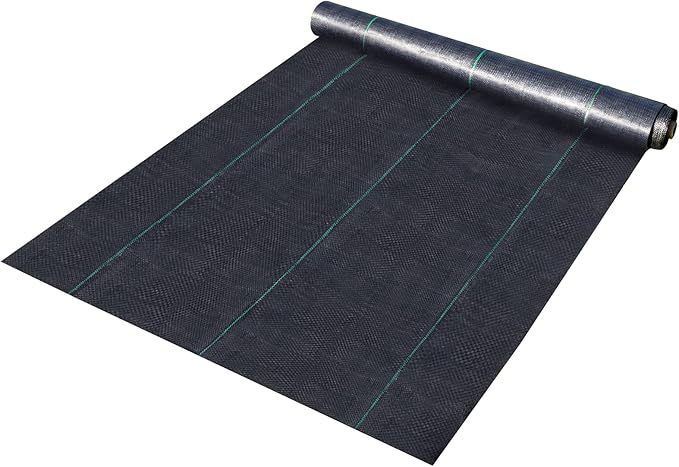 Happybuy Weed Barrier Landscape Fabric, 6 x 250 ft, 4.1 Oz Premium Woven Ground Cover, Heavy Duty PP Material & Easy Setup, Weed Control for Outdoor Garden, Lawn, Driveway, Black