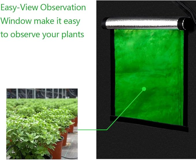 Plant Grow Tent,Home Use Hydroponic Plant Grow Tent with Observation Window and Floor Tray for Indoor Growing,Black (120x60x150cm)
