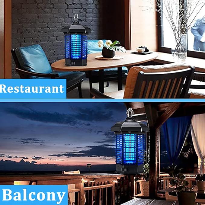 Bug Zapper Outdoor, Mosquitos Zapper, Flying Insects for Indoors 4200V Electric Mosquito Traps 15w Insect Control, Fly Zapper, Insect Trap for Yard, Electric Mosquito Killer for Home
