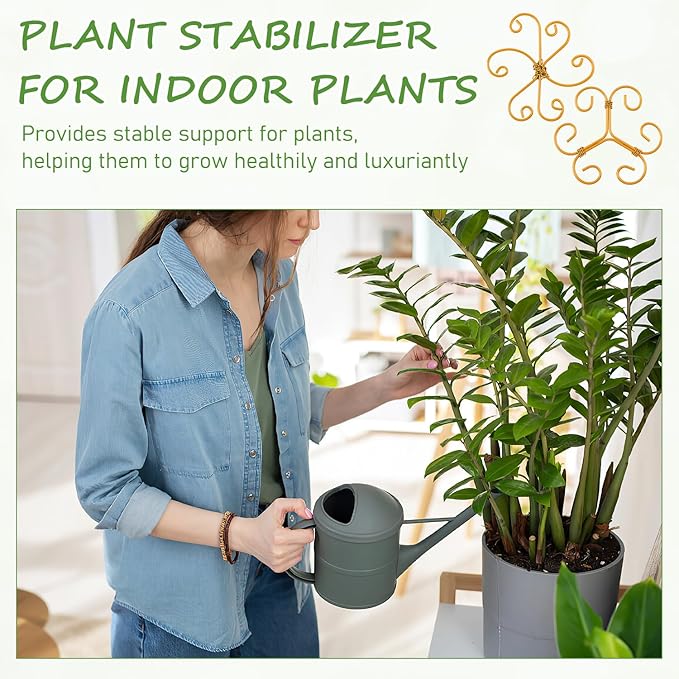 4-Pack Plant Stem Support, Plant Stabilizer for Indoor Plants, Monstera Plant Support System, Plant Stem Holder for Fixing Green Plants and Vines (A)
