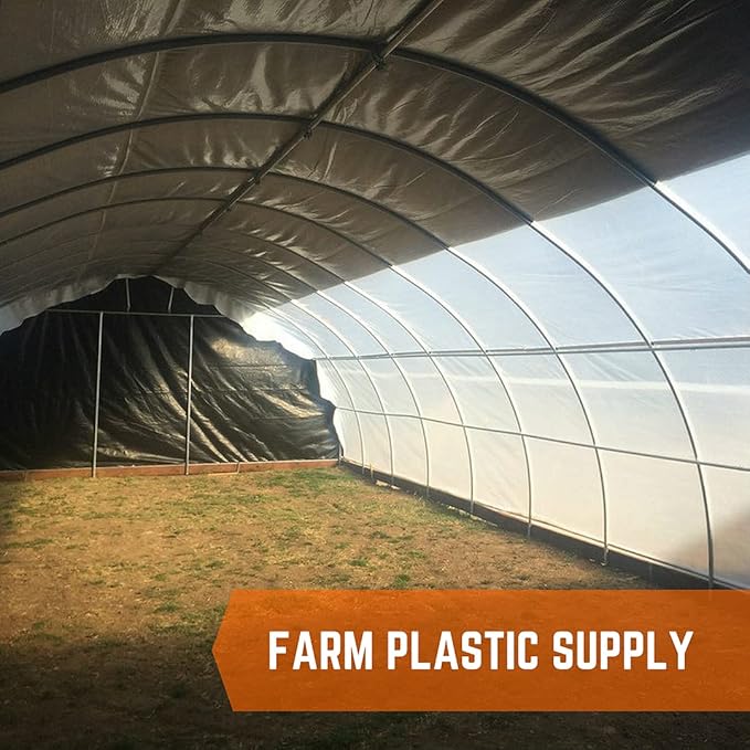 Farm Plastic Supply - Black & White Greenhouse Plastic Sheeting - 6 mil - (20' x 75') - 90% Reflective Green House Covering Film for Farming, Gardening, Agriculture