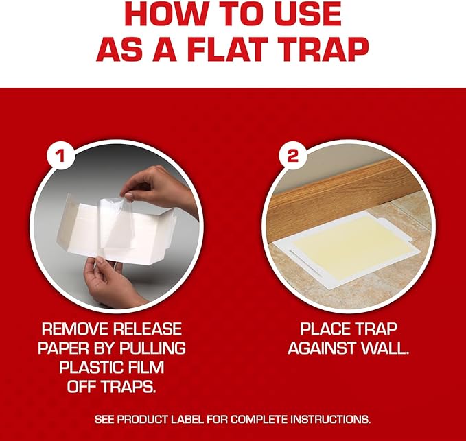 Tomcat Glue Boards with Immediate Grip Glue for Mice, Cockroaches, and Insects, Use Flat or Covered, Ready-To-Use, 4 Traps