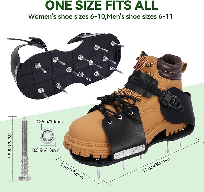 HFH Lawn Aerator Shoes for Grass,Aeration Shoes for Lawn,Spike Shoes for Lawn Aerating (Shoelace)