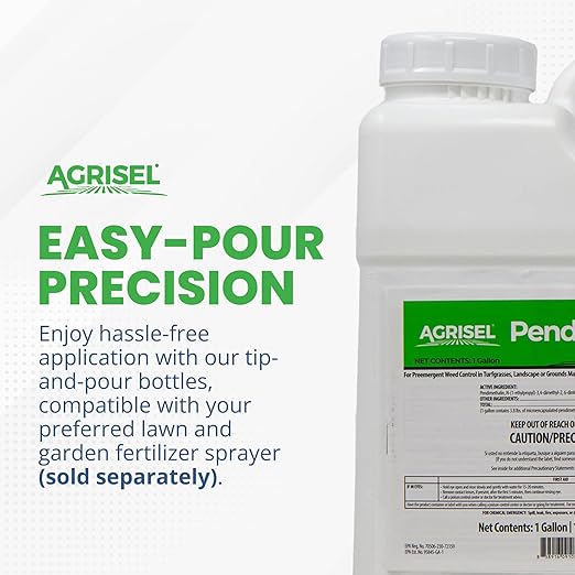 Pendi Hydrocap Weed Killer, Pre-Emergent Formula, Effective on 40+ Broadleaf Weeds and Grasses, No-Stain, Mixes Easily, Pet Safe, Includes 3-Pack of Agrisel Protective Gloves, 128 Ounces