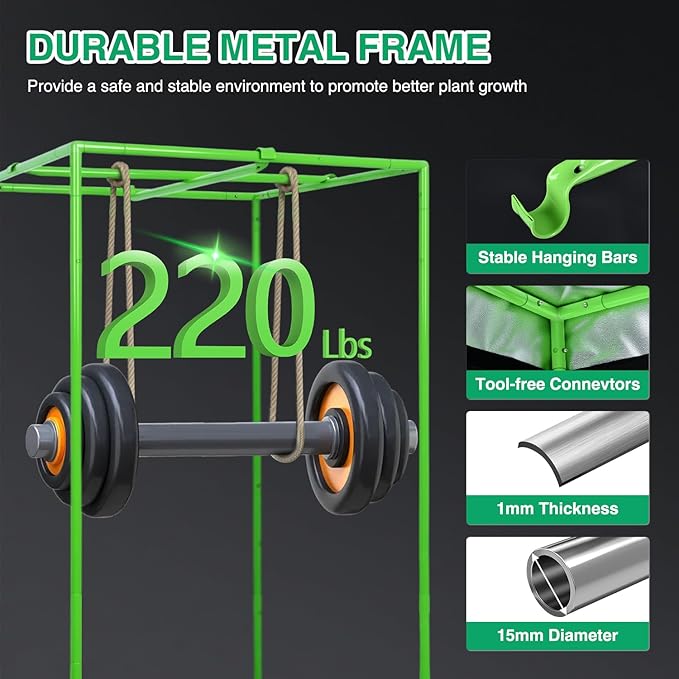 Yesker 2x2 Grow Tent 24"x24"x48" High Reflective Mylar Small Indoor Growing Tents 600D Oxford Cloth with Observation Window and Removable Floor Tray for Hydroponics Indoor Plants Fruit Flower Growing