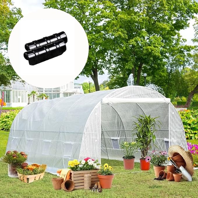60PCS Greenhouse Clips 1 1/4 Inch Greenhouse Clamps Black Plastic Clamps Garden Buildings Tube Clips for PVC Pipe Greenhouse Films, Sunshade Nets, Row Covers, Shelters, Farming, Gardening