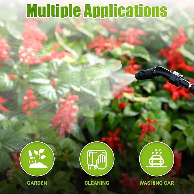 Battery Powered Sprayer 3.2 Gallon,Powerful Electric Sprayer with 5 Mist Nozzles,Rechargeable Handle, 41 in Retractable Wand,Adjustable Shoulder Strap,for Lawn,Gardening,Cleaning