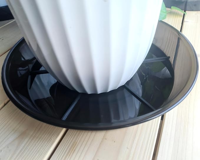 Plant Saucer 16 Inch 4 Pack 10 14 16 18 Large Plant Trays for Pots Heavy Duty Round Plastic Plant Saucers for Indoors Outdoors, Flower Pot No Holes Plant Drip Trays
