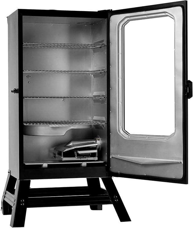 Masterbuilt® 40-inch Digital Electric Vertical BBQ Smoker with Leg Kit, Side Wood Chip Loader and 970 Cooking Square Inches in Black, Model MB20070122