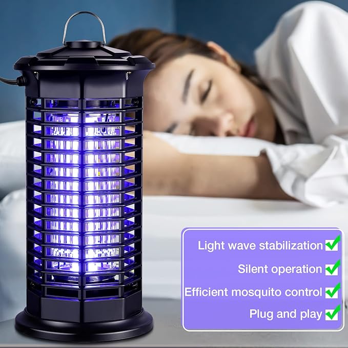 3 Pieces Bug Zapper Outdoor Indoor Electric Mosquito Zappers Fly Traps Waterproof Mosquito Killer Electronic Insect Killer Catcher with Light for Home, Garden, Backyard, Camping, Patio, Room