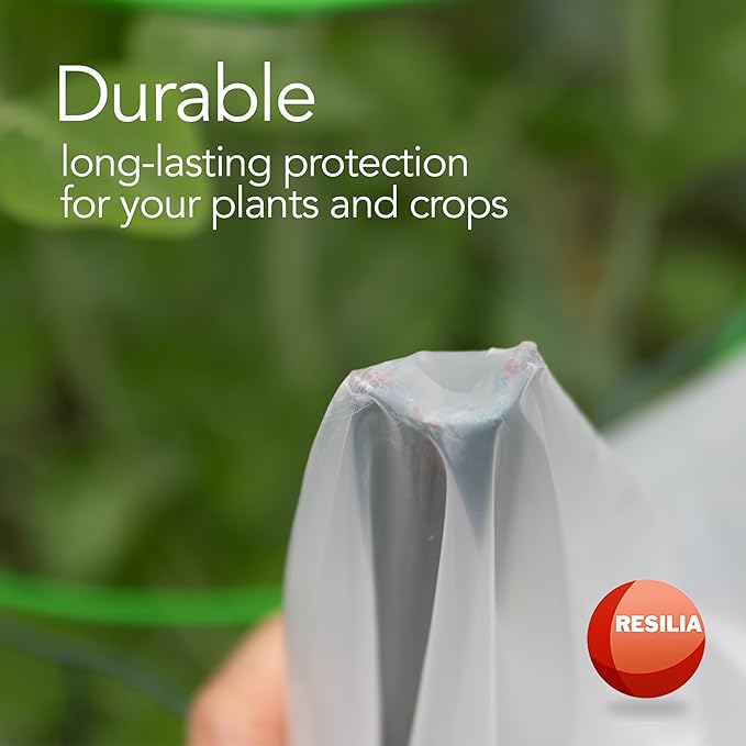 RESILIA Clear Greenhouse Sheeting - UV-Protected, Heavy-Duty Gauge Outdoor Polyethylene Cover for Weatherproofing Greenhouses, Garden, Plants, 6.5-Foot by 10-Foot Roll, 6-Mil Thick, Made in The USA
