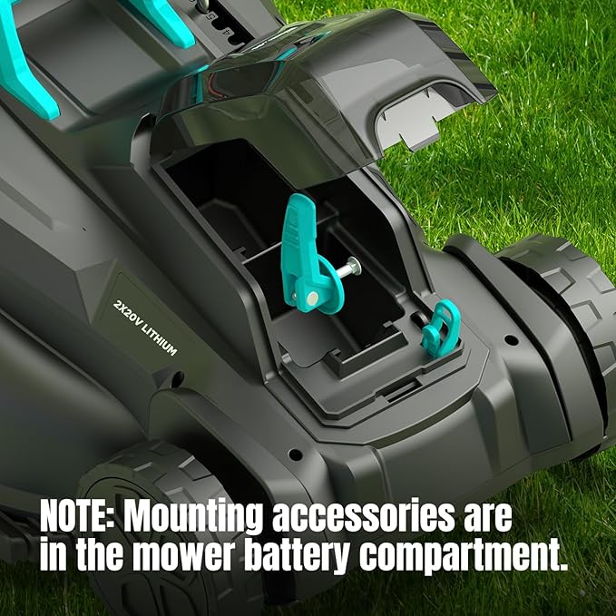 Electric Lawn Mower Cordless, 2x20V 16.1 inch Push Lawn Mower with 6-Position Cutting Height Adjustment, 2x4.0Ah Battery & Dual Charger Included