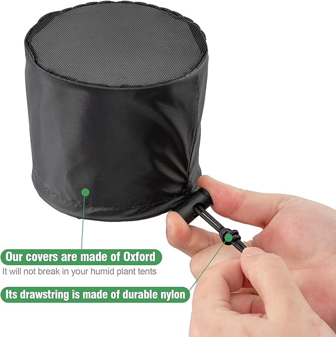 2 Pcs Grow Tents Vent Cover - 4" Dustproof Duct Filter Vent Covers with Elastic Band and Fixed Buckle for Plant Grow Tent Accessories