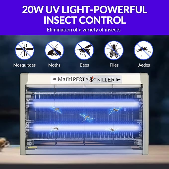 mafiti Bug Zapper Fly Traps Indoor Hanging Electric Mosquito Killer 3500V Gnats Fruit Trap for Home Restaurants Kitchen Garden